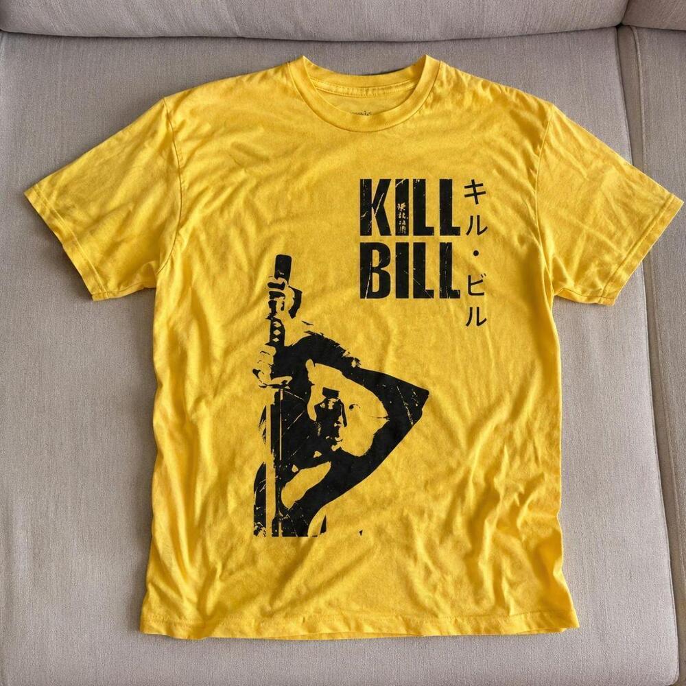 Y2k Kill Bill Tarantino Movie Promo Graphic Tee Yellow